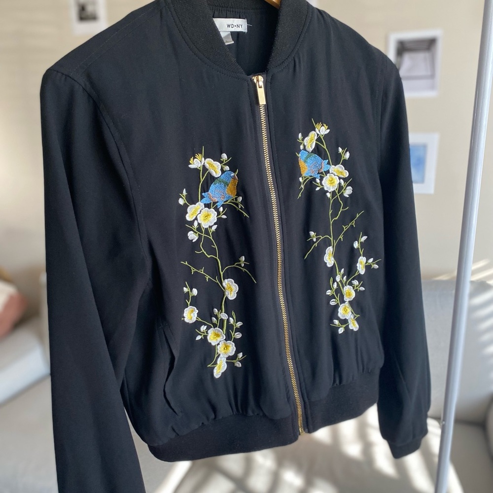 Embroidered bomber jacket